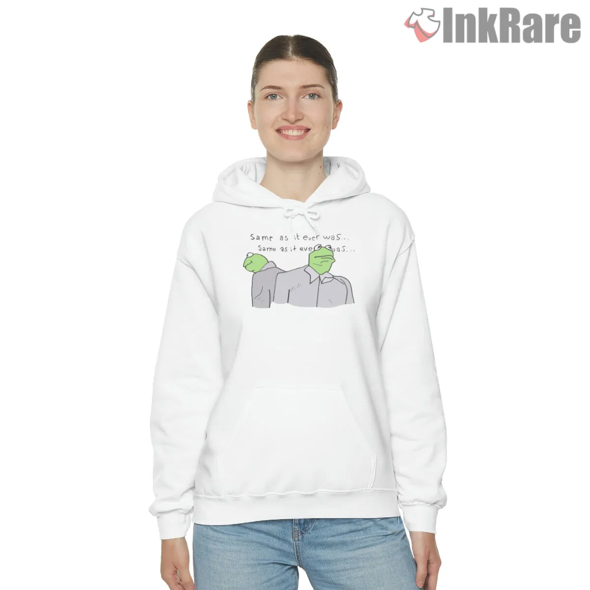 Kermit Letting The Days Go By Existential Meme Hoodie White Kermit Letting The Days Go By Existential Meme Shirt on white hoodie for women graphic tee