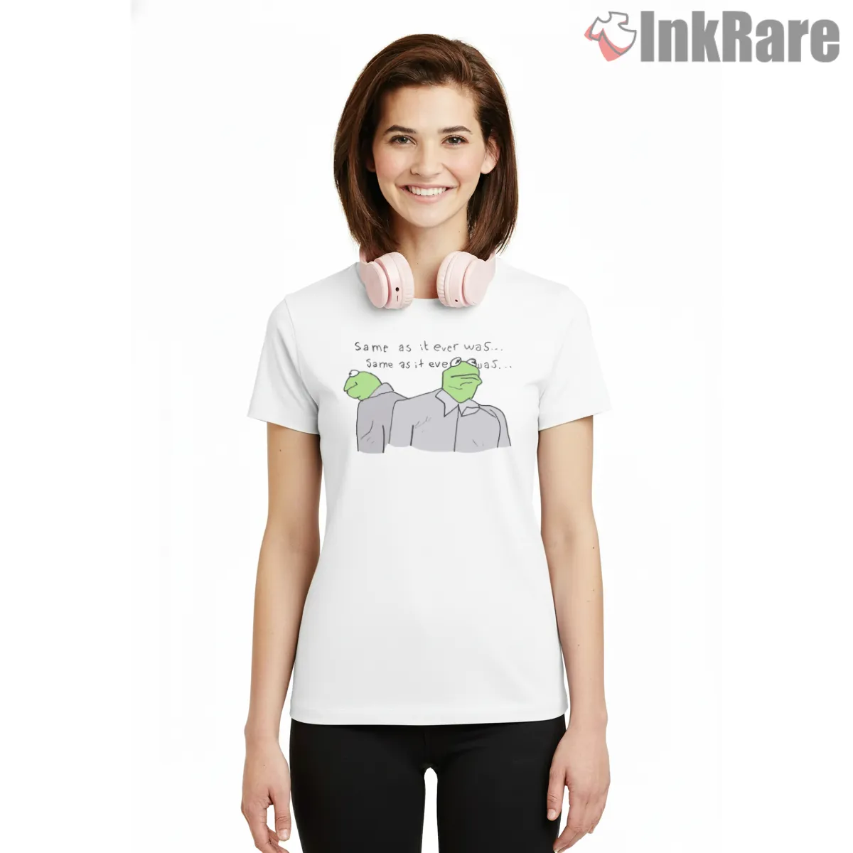 Kermit Letting The Days Go By Existential Meme Short Sleeve White Kermit Letting The Days Go By Existential Meme Shirt on white short sleeve shirt for women graphic tee