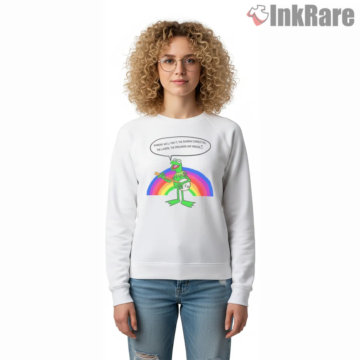 Kermit Rainbow Banjo Classic Connection Cartoon Shirt Kermit Rainbow Banjo Classic Connection Cartoon Shirt on graphic shirt for women graphic tee