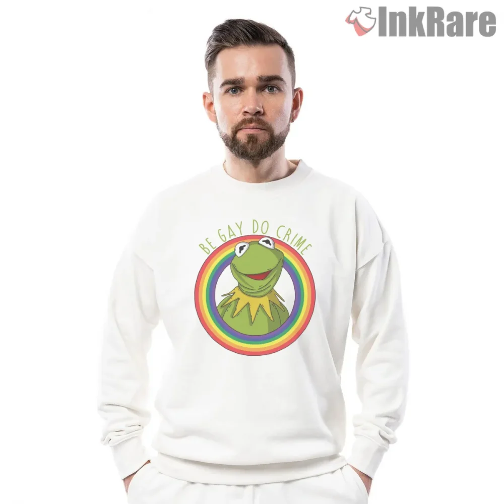 Kermit Rainbow Be Gay Do Crime Meme Shirt on graphic shirt for men graphic tee