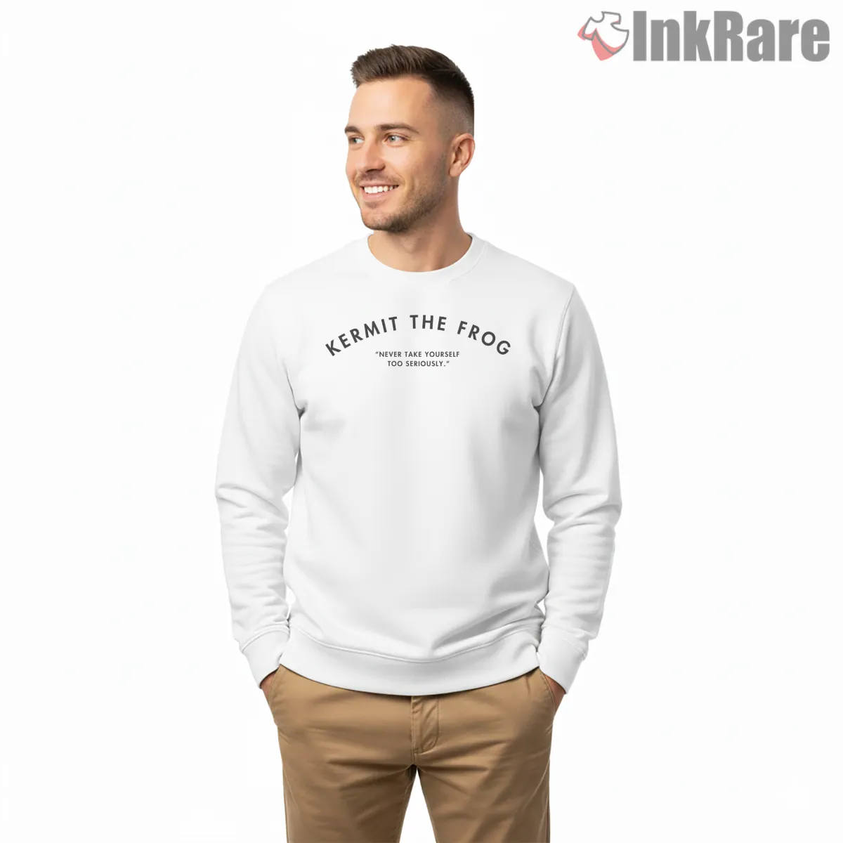 Kermit The Frog Never Take Yourself Too Seriously Quote Shirt on graphic shirt for men graphic tee