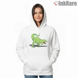 Kermit Tyrannosaurus Rex Dino Mashup Funny Shirt on white hoodie for women graphic tee