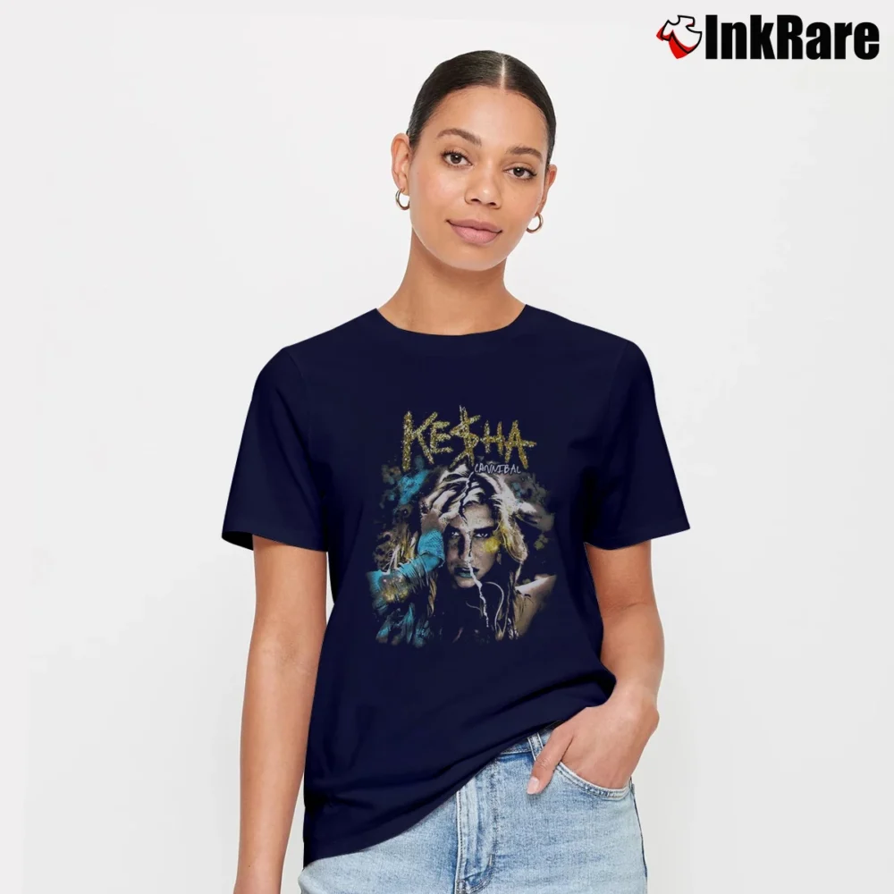 Women’s Kesha Cannibal Get Sleazy 2011 Tour Signature T-Shirt in navy | Soft, Flattering Fit