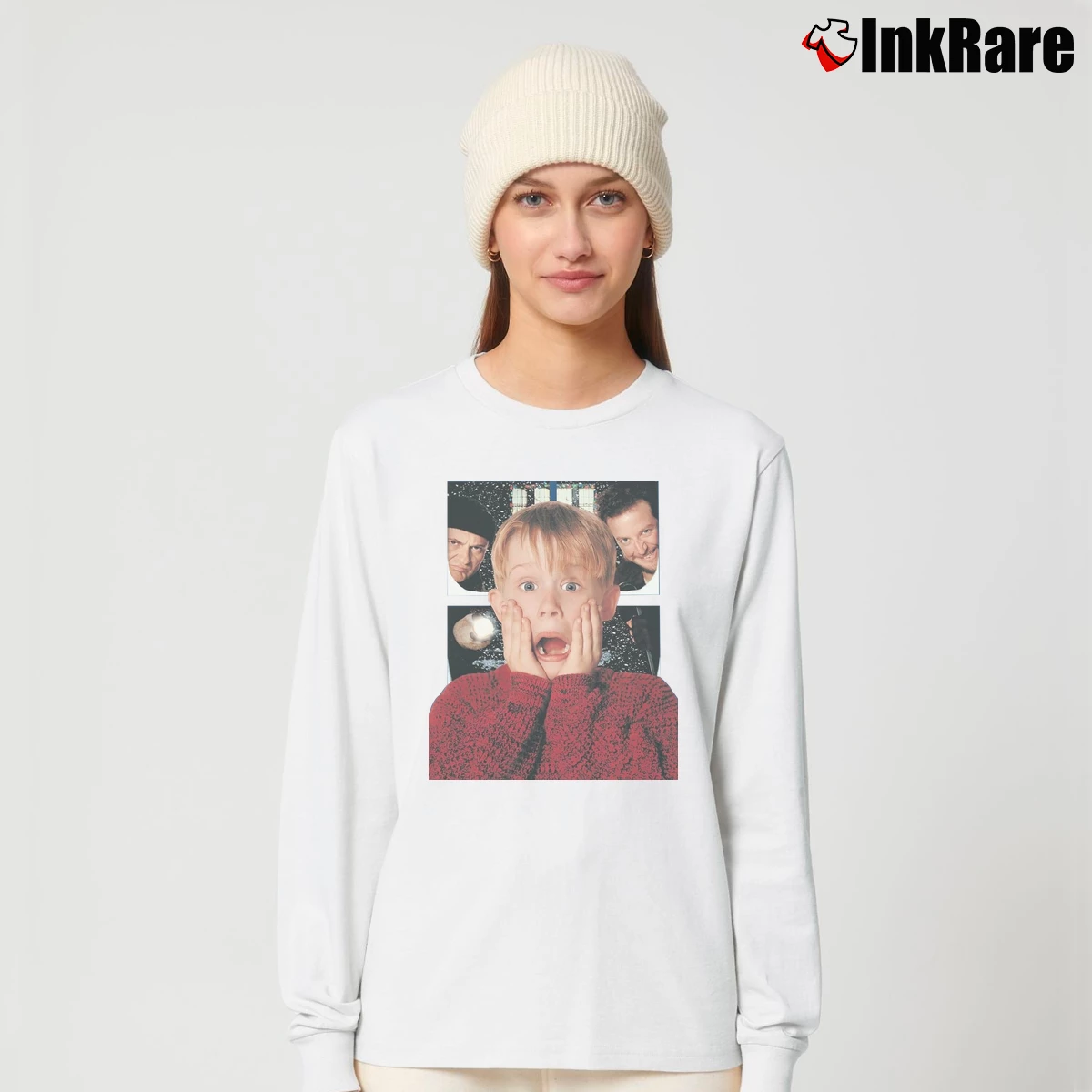 Kevin Home Alone Movie Women’s Long-Sleeve Top in white – Effortless Layer Women’s Kevin Home Alone Movie Long-Sleeve Top in white | Sleek, Versatile, All-Season