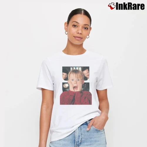 Kevin Home Alone Movie Women’s Tee in white – Effortless Style Women’s Kevin Home Alone Movie T-Shirt in white | Soft, Flattering Fit