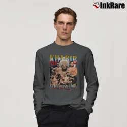Men’s khabib nurmagomedov eagle undefeated ufc legend mma Long-Sleeve Shirt in charcoal | Sleek, Lightweight, Year-Round Wear