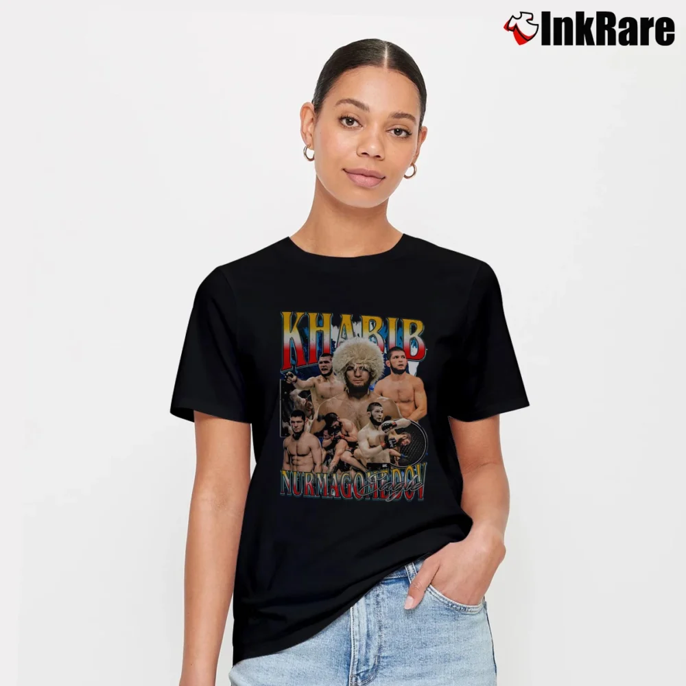 Women’s khabib nurmagomedov eagle undefeated ufc legend mma Signature T-Shirt in black | Soft, Flattering Fit