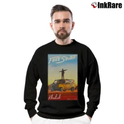 Men’s Khalid Free Spirit Music Crewneck Sweatshirt in black | Cozy Fabric, Clean Style