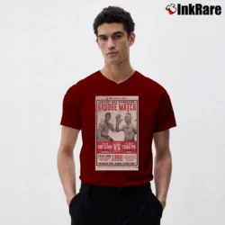 Men’s Kickboxer Vengeance Kurt Sloane Tong Po V-Neck Tee in maroon | Sharp, Breathable, Everyday Staple