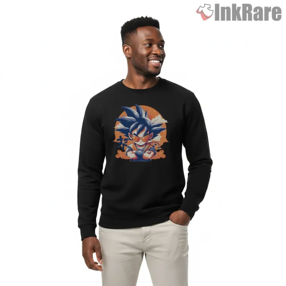 Kid Goku Determined Stance Shirt on graphic shirt for men graphic tee