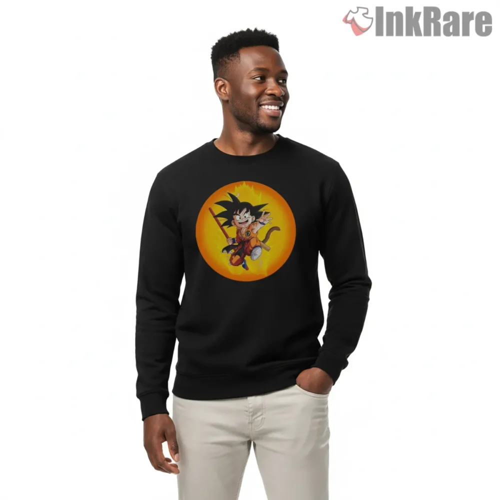 Kid Goku Nimbus Adventure Circle Shirt on graphic shirt for men graphic tee