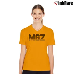 Women’s Kids Morgz Team Galaxy Logo V-Neck Tee in orange | Chic Neckline, Soft Texture