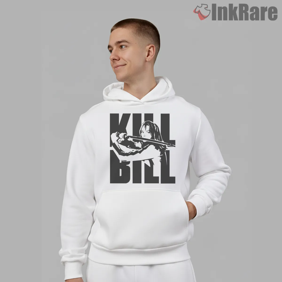 Kill Bill Black And White O Ren Ishii Action Hoodie White Kill Bill Black And White O Ren Ishii Action Shirt on white hoodie for men graphic tee