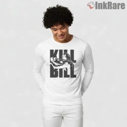 Kill Bill Black And White O Ren Ishii Action Shirt on white long sleeve shirt for men graphic tee