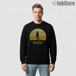 Kill Bill Vaporwave Sunset Silhouette Retro Aesthetic Shirt on graphic shirt for men graphic tee