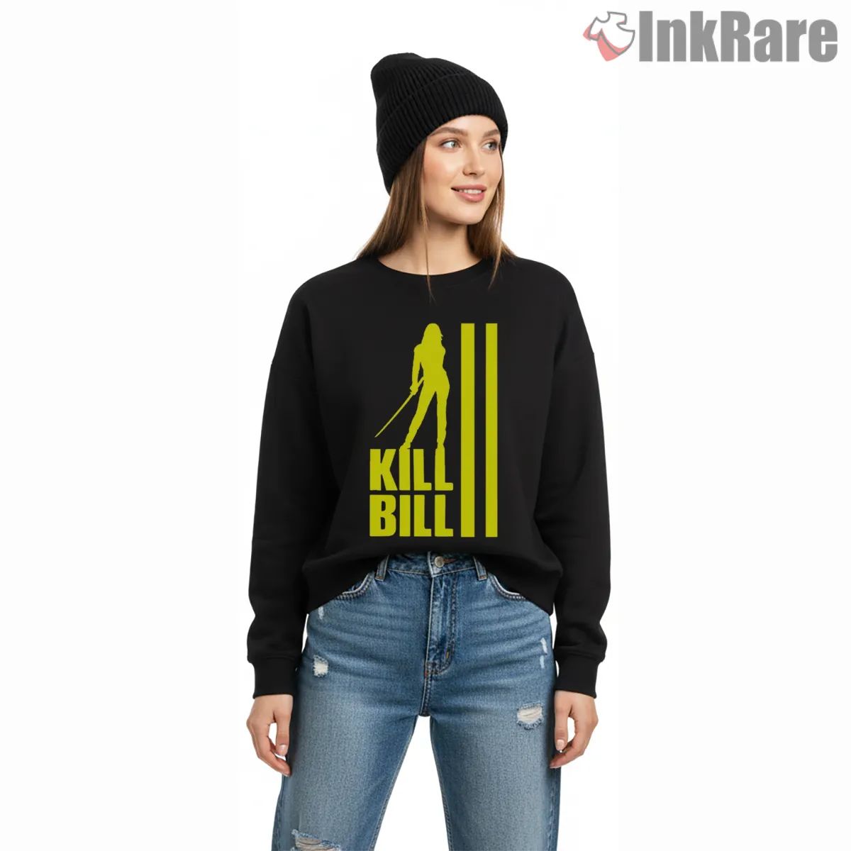 Kill Bill Yellow Silhouette Stripe Minimal Graphic Shirt Kill Bill Yellow Silhouette Stripe Minimal Graphic Shirt on graphic shirt for women graphic tee