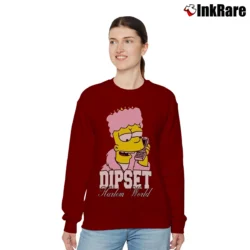 Women’s Killa Bart Dipset Camron Diplomats Simpsons Parody Relaxed Sweatshirt in maroon | Soft, Laid-Back Vibe