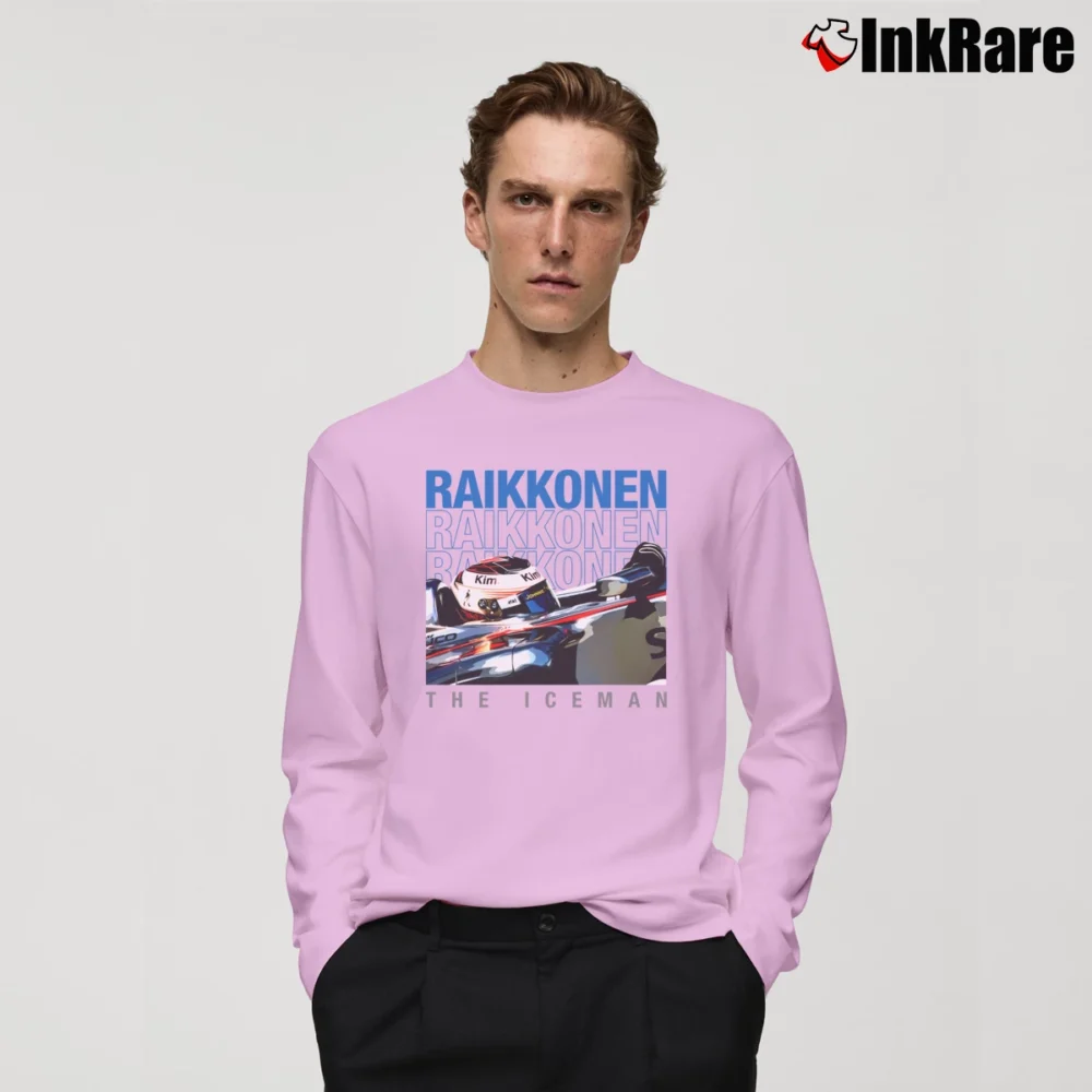 Men’s kimi raikkonen the iceman for Formula 1 Fans Long-Sleeve Shirt in light pink | Sleek, Lightweight, Year-Round Wear
