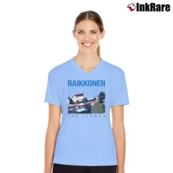 Women’s kimi raikkonen the iceman for Formula 1 Fans V-Neck Tee in light blue | Chic Neckline, Soft Texture