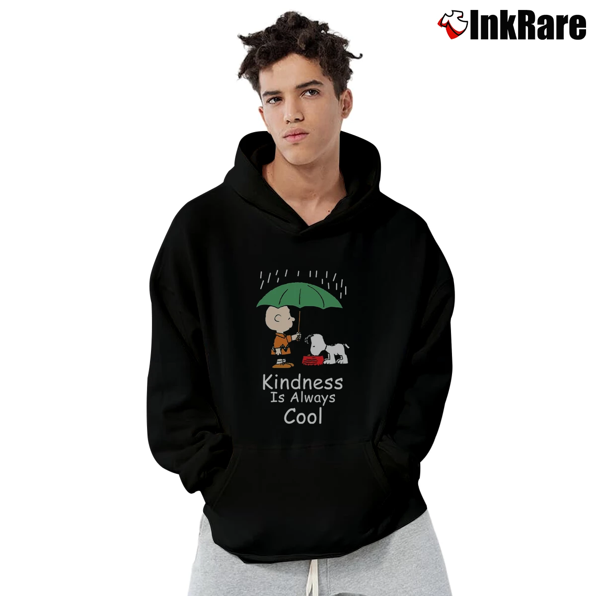 Kindness Is Always Cool Charlie Brown And Snoopy Men’s Pullover Hoodie in black – Ultimate Warmth Men’s Kindness Is Always Cool Charlie Brown And Snoopy Pullover Hoodie in black | Cozy, Durable, Modern Fit