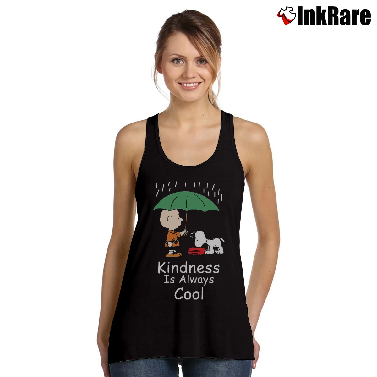 Kindness Is Always Cool Charlie Brown And Snoopy Women’s Essential Tank in black – Summer Ready Women’s Kindness Is Always Cool Charlie Brown And Snoopy Tank Top in black | Lightweight, Movement-Friendly