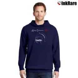 Men’s King Crimson Red Speedometer Band Pullover Hoodie in navy | Cozy, Durable, Modern Fit