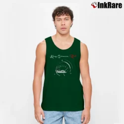 Men’s King Crimson Red Speedometer Band Tank Top in forest green | Breathable, Active-Friendly Design