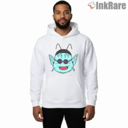 King Kai Shades Neon Portrait Shirt on white hoodie for men graphic tee
