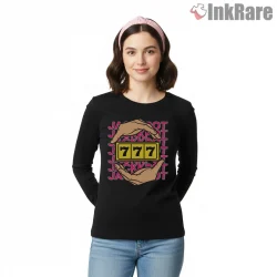 Kinji Hakari Lucky Jackpot Casino Anime Shirt on black long sleeve shirt for women graphic tee