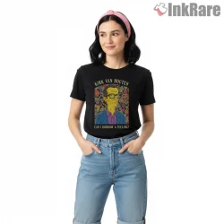 Kirk Van Houten Floral Portrait Can I Borrow A Feeling Shirt on black short sleeve shirt for women graphic tee