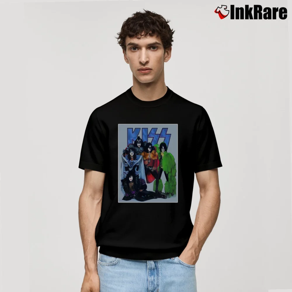Men’s Kiss Dynasty Unmasked Peter Criss Eric Carr Classic T-Shirt in black | Soft, Breathable Everyday Wear