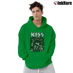 Men’s Kiss Mickey Donald Goofy Band Pullover Hoodie in irish green | Cozy, Durable, Modern Fit