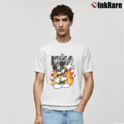 Men’s Kiss Mickey Mouse Band Classic T-Shirt in white | Soft, Breathable Everyday Wear