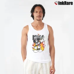 Men’s Kiss Mickey Mouse Band Tank Top in white | Breathable, Active-Friendly Design