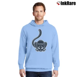Men’s KISS Peter Criss 1975 Cadillac Michigan Cat Pullover Hoodie in light blue | Cozy, Durable, Modern Fit
