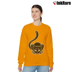 Women’s KISS Peter Criss 1975 Cadillac Michigan Cat Relaxed Sweatshirt in orange | Soft, Laid-Back Vibe