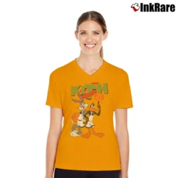Women’s Kith Looney Tunes Kithjam V-Neck Tee in orange | Chic Neckline, Soft Texture