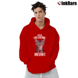 Men’s Kitty Cat You're Freaking Meowt Pullover Hoodie in red | Cozy, Durable, Modern Fit