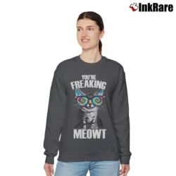 Women’s Kitty Cat You're Freaking Meowt Relaxed Sweatshirt in charcoal | Soft, Laid-Back Vibe