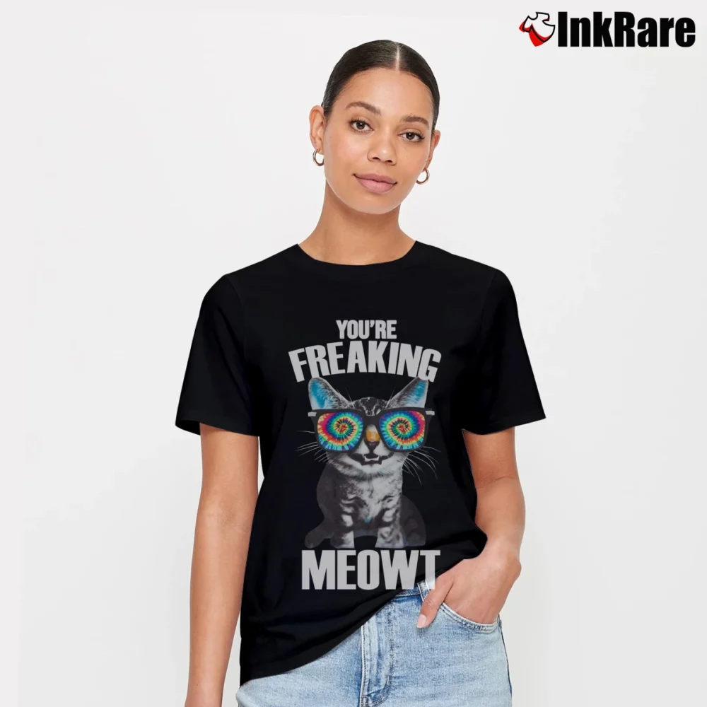 Women’s Kitty Cat You're Freaking Meowt Signature T-Shirt in black | Soft, Flattering Fit