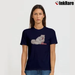 Women’s Kitty Dentata Feminist Cat Pussy Grabs Back Signature T-Shirt in navy | Soft, Flattering Fit
