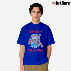 Men’s Kitty Smash Fascism Anti Fascist Cat Classic T-Shirt in royal blue | Soft, Breathable Everyday Wear