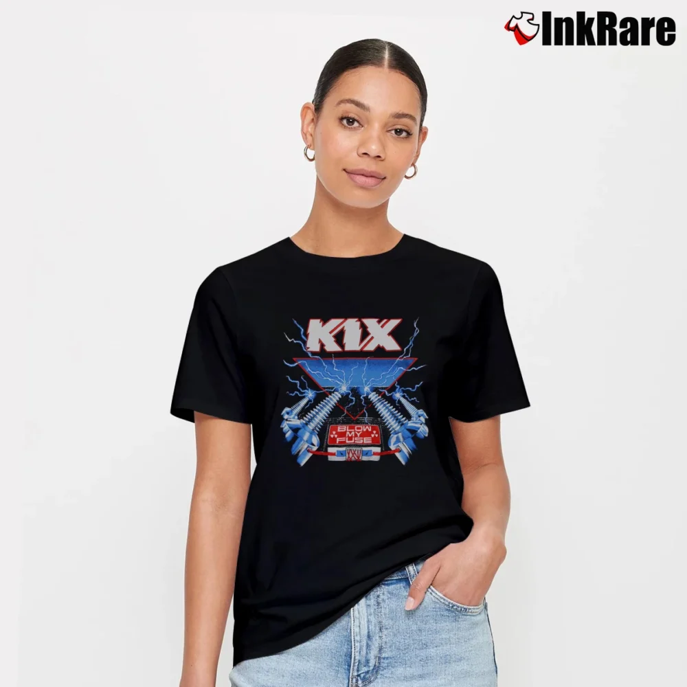 Women’s Kix Blow My Fuse World Tour 1989 Signature T-Shirt in black | Soft, Flattering Fit