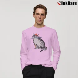 Men’s Kliban Cat Pirate Long-Sleeve Shirt in light pink | Sleek, Lightweight, Year-Round Wear