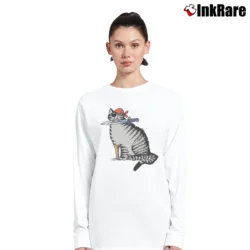 Women’s Kliban Cat Pirate Long-Sleeve Top in white | Sleek, Versatile, All-Season