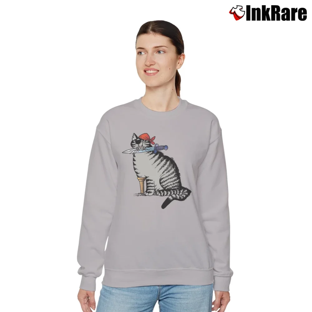 Women’s Kliban Cat Pirate Relaxed Sweatshirt in sport grey | Soft, Laid-Back Vibe
