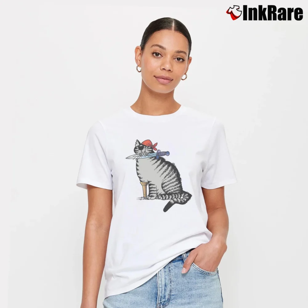 Women’s Kliban Cat Pirate Signature T-Shirt in white | Soft, Flattering Fit