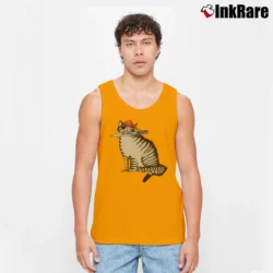 Men’s Kliban Cat Pirate Tank Top in orange | Breathable, Active-Friendly Design
