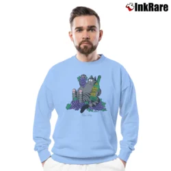 Men’s Kliban Crazy Cat Napa Valley Wine Lover Crewneck Sweatshirt in light blue | Cozy Fabric, Clean Style