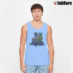 Men’s Kliban Crazy Cat Napa Valley Wine Lover Tank Top in light blue | Breathable, Active-Friendly Design